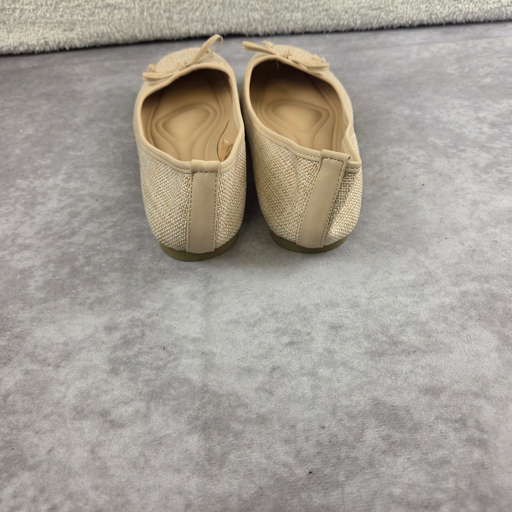 Free Reign Womens Ballet Flats Beige Woven Bow Slip On Shoes Size 8W FR-REFORM-S - Picture 6 of 8